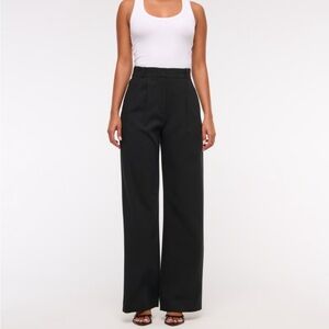 Abercrombie & Fitch Sloane Tailored Wide Leg Pant Black Women's Trousers